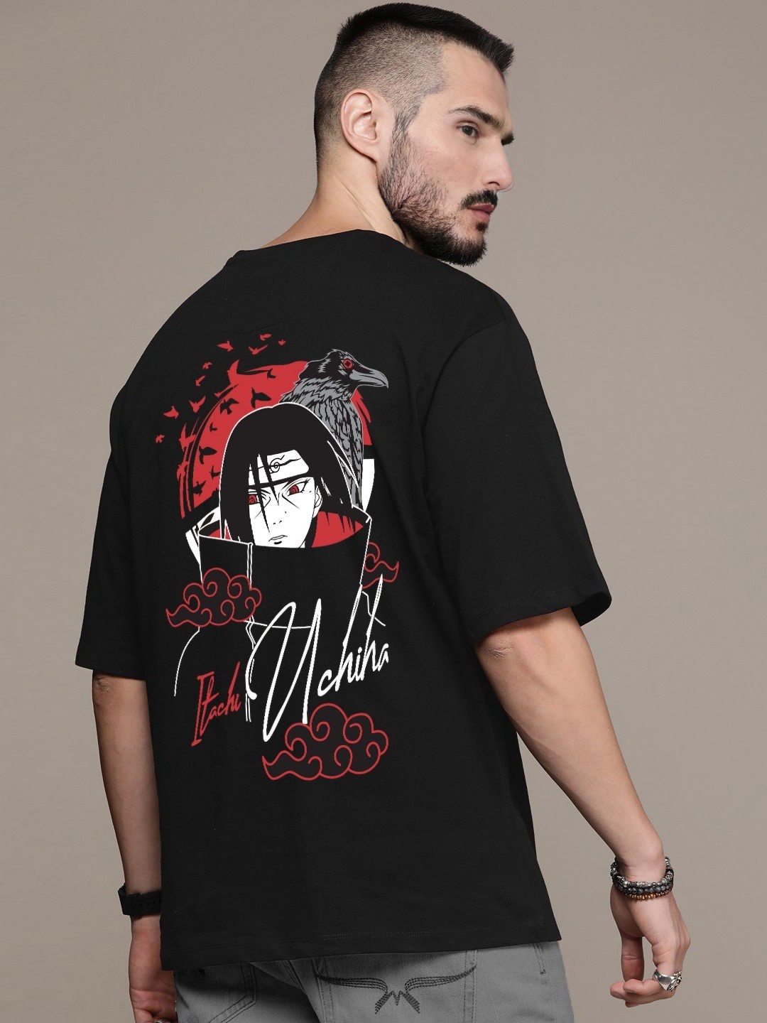 

Manlino Unisex Printed T-shirt, Black