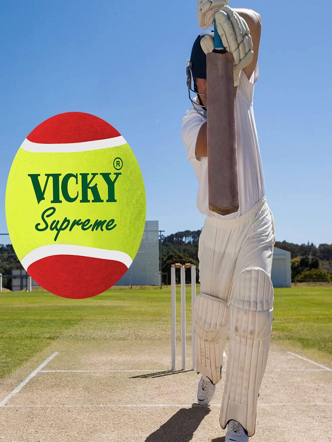 

Vicky Sports Set Of 3 Supreme Heavy Cricket Balls, Multi