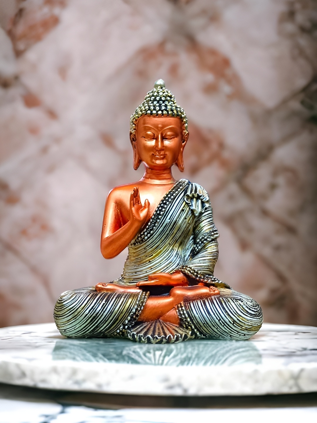 

NAYRA HANDICRAFTS Beige Buddha Figurine Showpiece