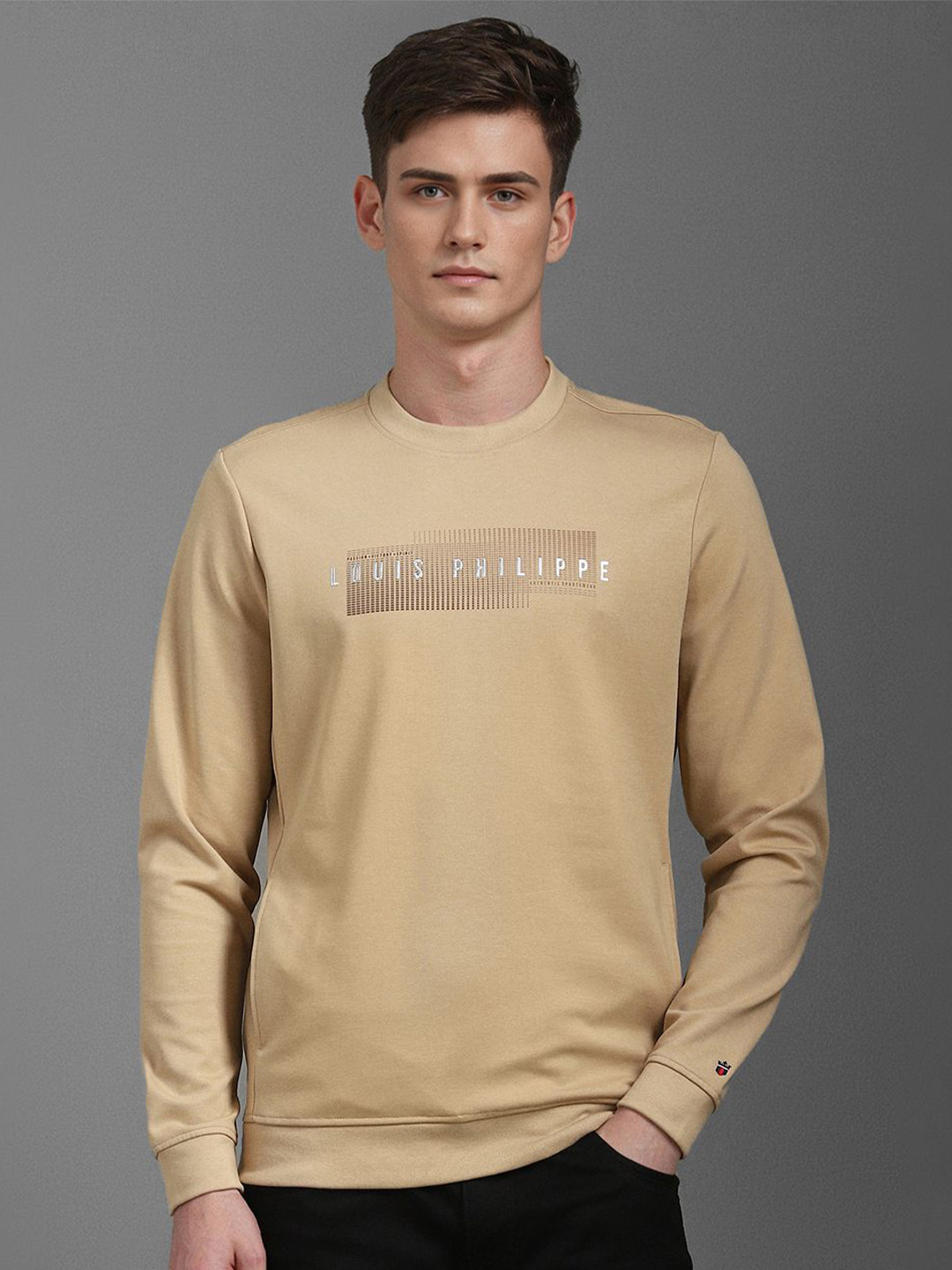 

Louis Philippe Sport Men Printed Sweatshirt, Beige