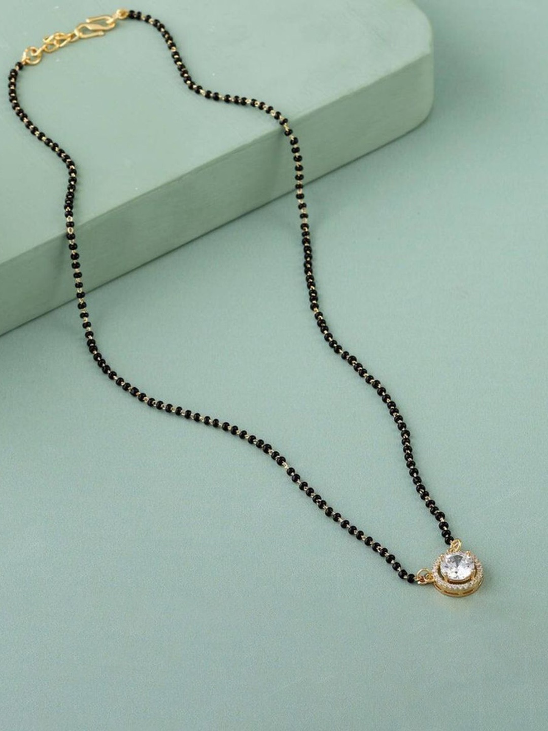 

Wynona Set Of 2 Gold-Plated Stone Studded & Beaded Mangalsutra