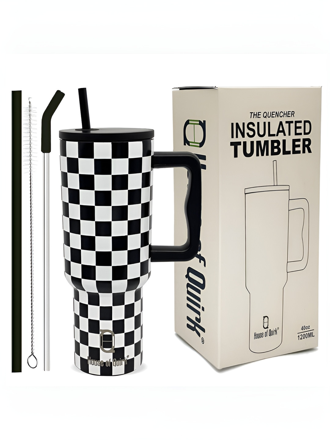 

HOUSE OF QUIRK Black & White Single Stainless Steel Colourblocked Double Wall Vacuum Water Bottle