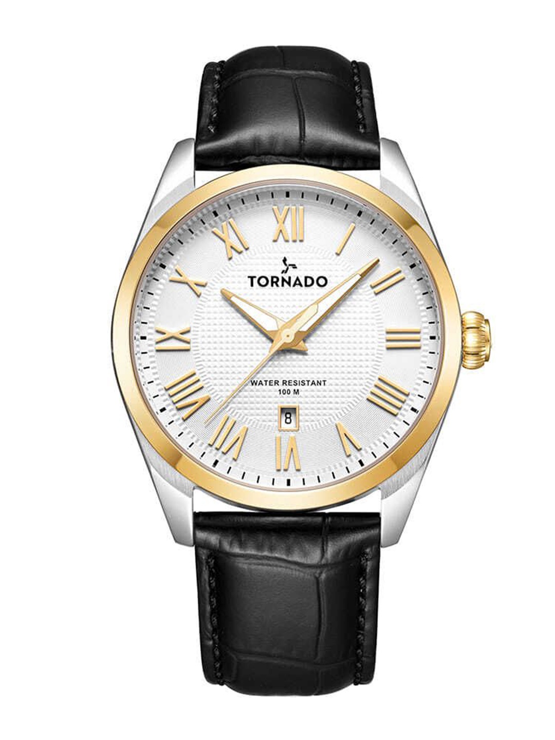 

TORNADO Men Patterned Dial & Leather Textured Straps Analogue Watch T8007-SLBWG, White