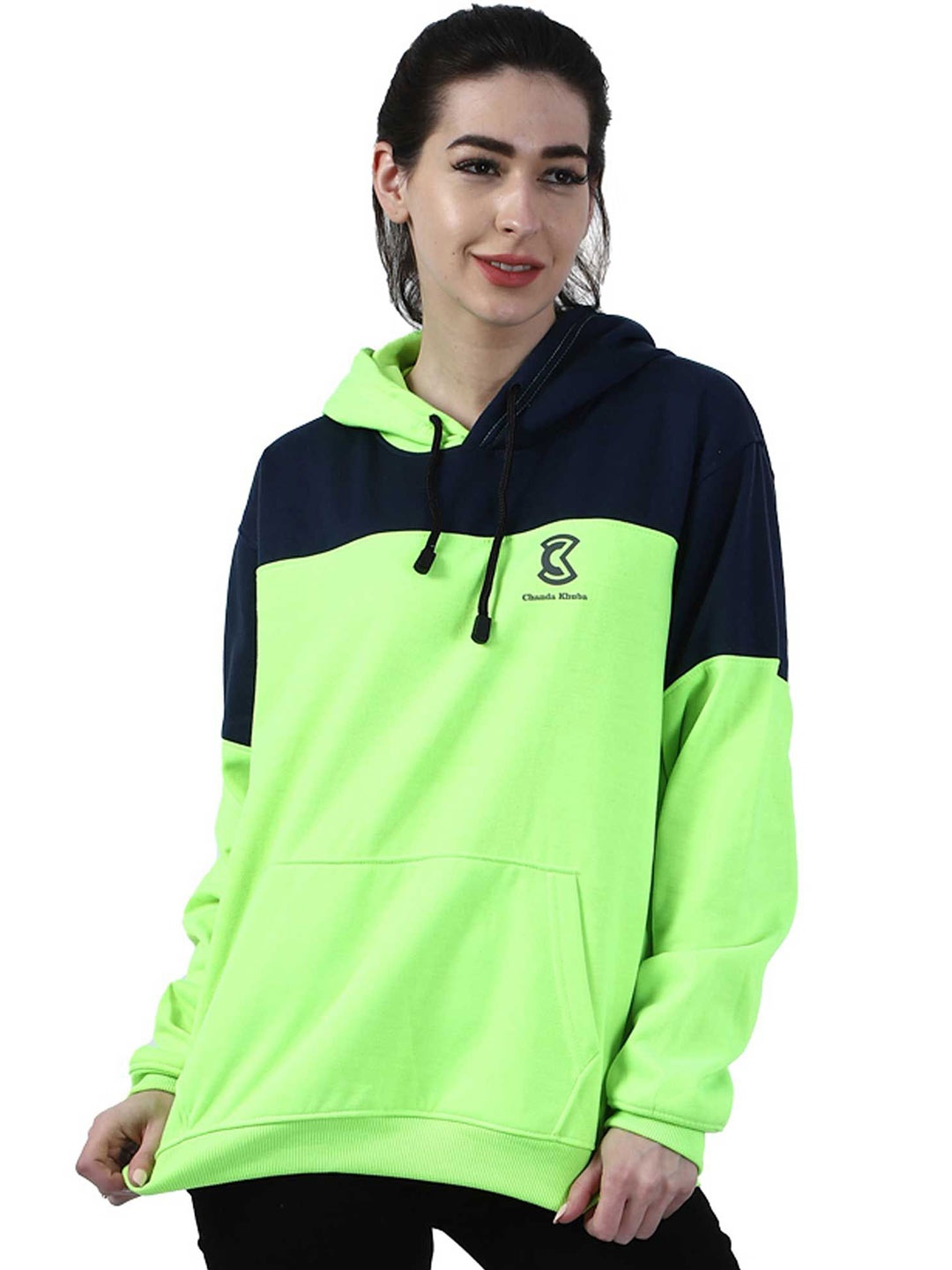 

Chanda Khuba Women Hooded Sweatshirt, Blue