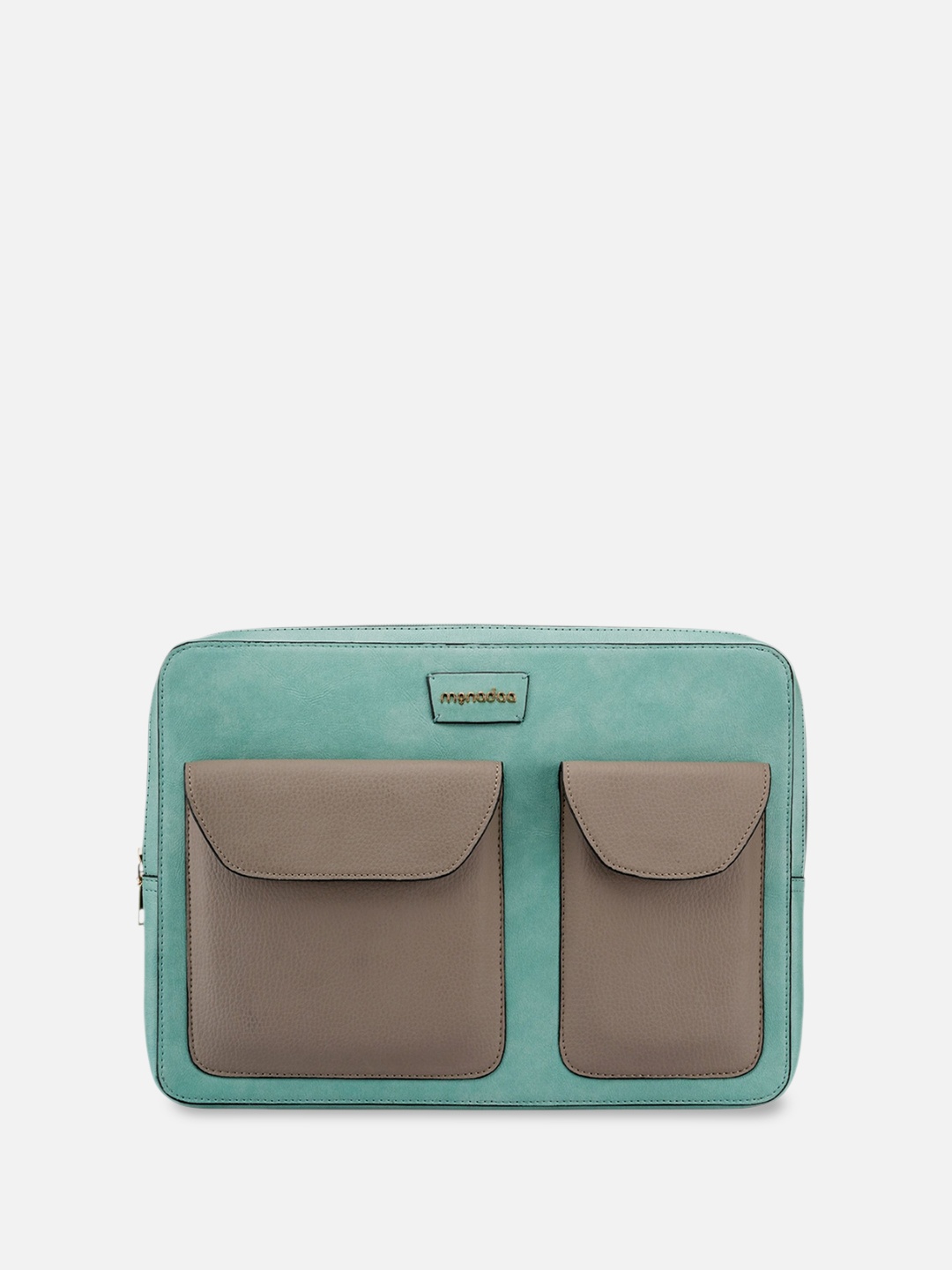 

Monadaa Structured Handheld Bag with Applique, Turquoise blue