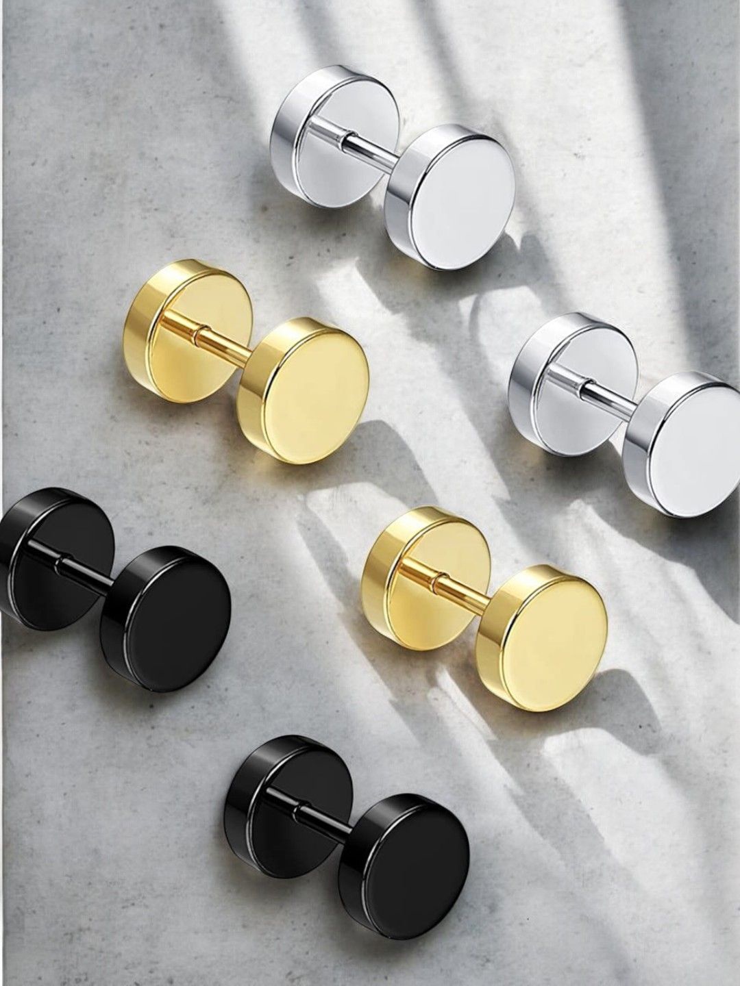 

The Roadster Lifestyle Co Set Of 3 Stainless Steel Earrings, Silver