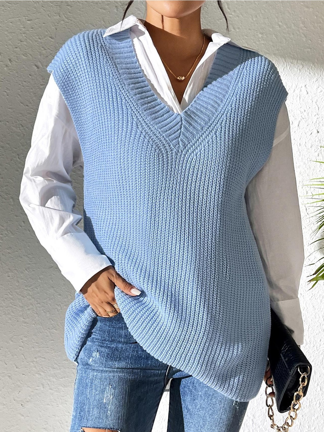 

StyleCast Women Cable Knit Sweater Vest, Blue