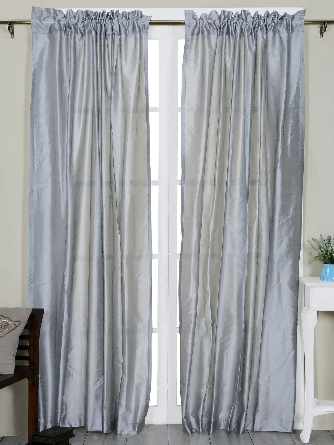 

Soumya Grey Set of 2 Sheer Long Door Curtain