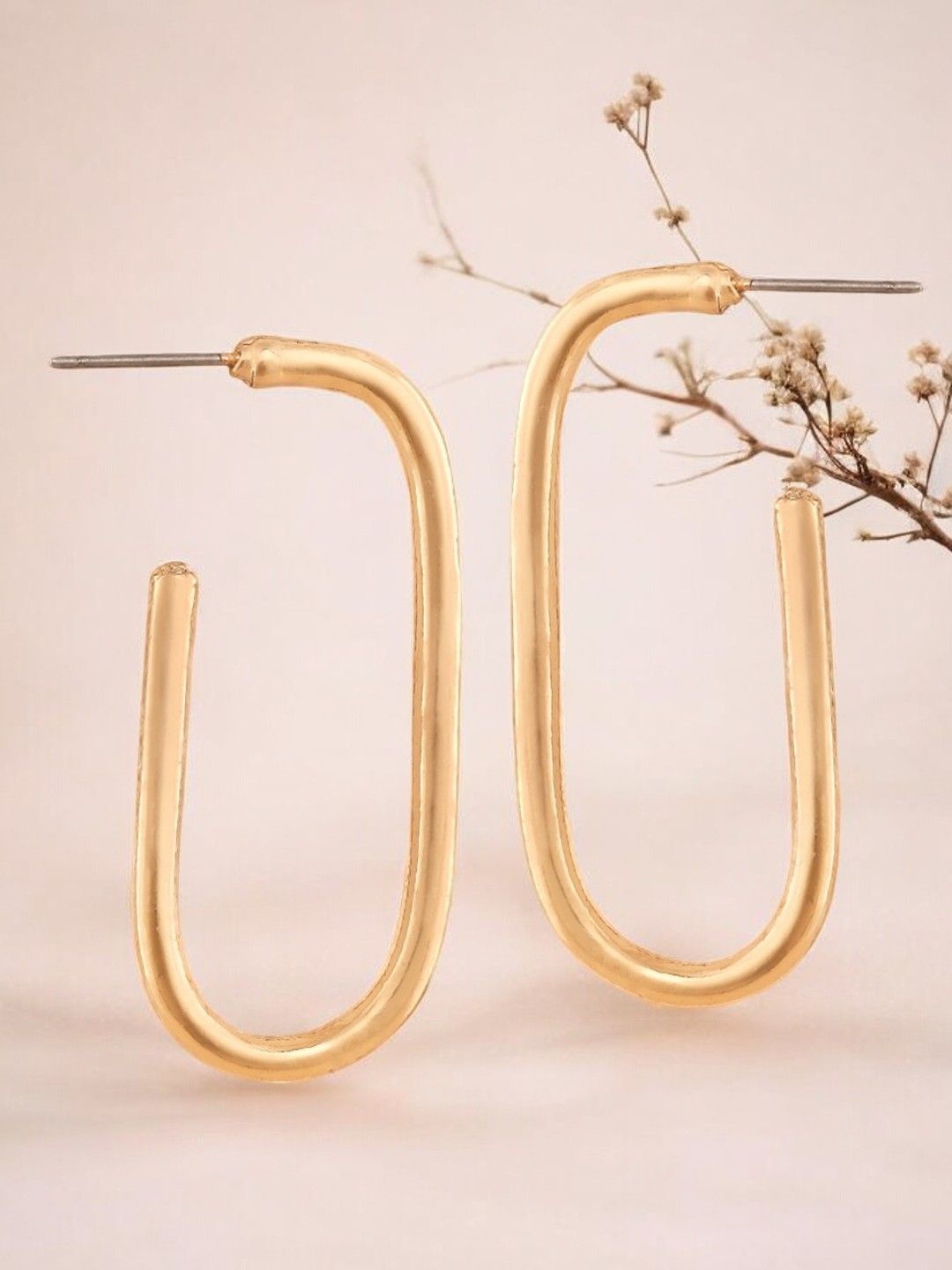 

DressBerry Gold-Toned Geometric Hoop Earrings