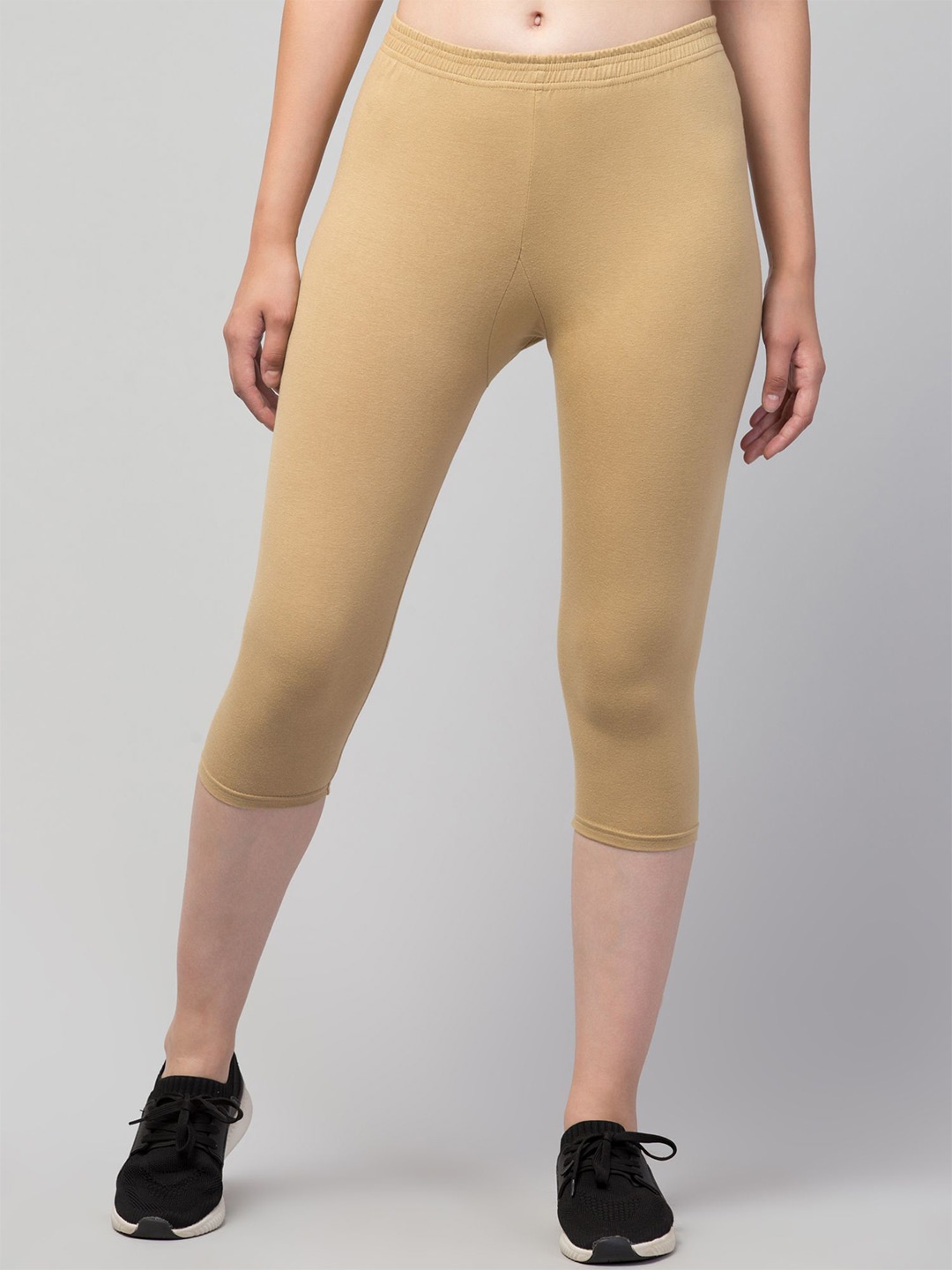 

CKARFE Women Skinny Fit Capris, Nude