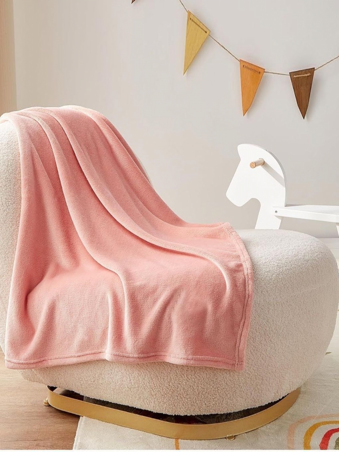 

Butterthief Pink Woollen Mild Winter Baby Crib Blanket