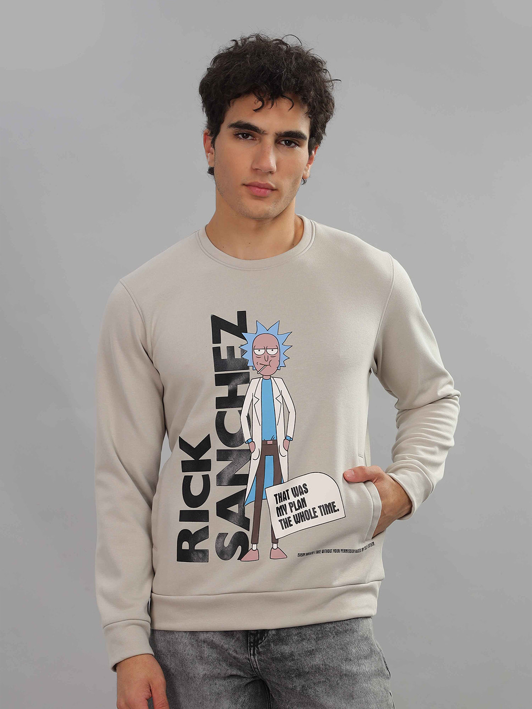 

Parcel Yard Men Printed Sweatshirt, Cream