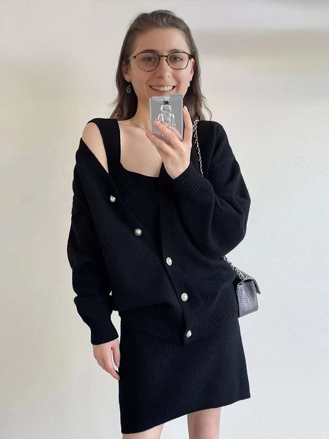 

StyleCast Women V-Neck Longline Cardigan, Black