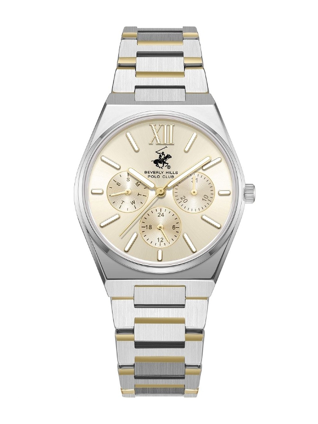 

Beverly Hills Polo Club Women Patterned Analogue Multi Function Watch BP3696Y.210, Gold