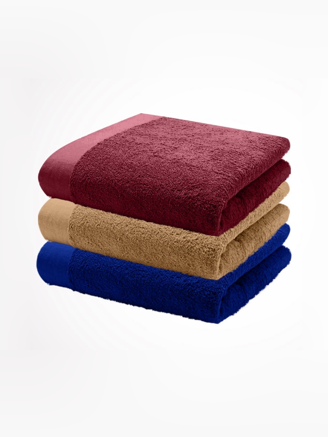 

HOME PLUS STUDIOS Maroon & Blue 3 Cotton 650 GSM Bath Towel