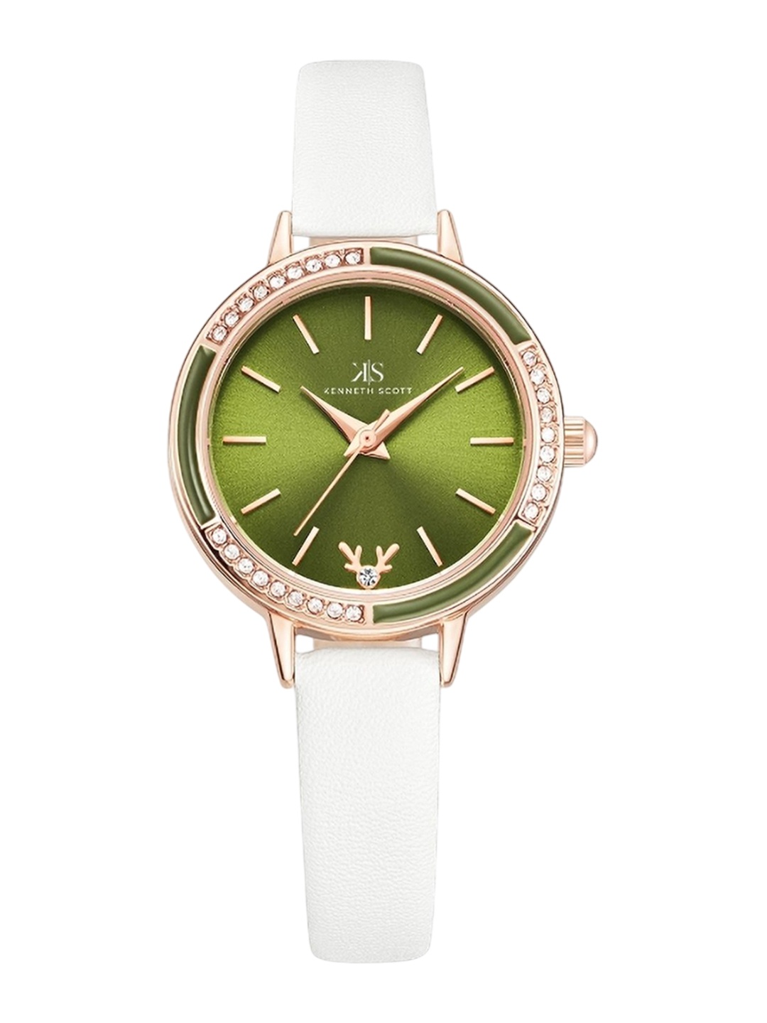 

KENNETH SCOTT Women Embellished Dial & Straps Analogue Watch K23511-RLWH, Green
