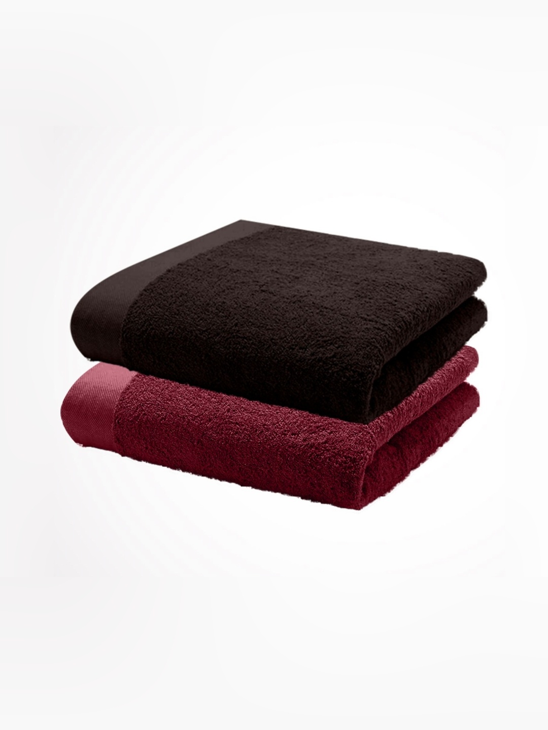 

HOME PLUS STUDIOS Brown & Maroon 2 Cotton 650 GSM Bath Towel