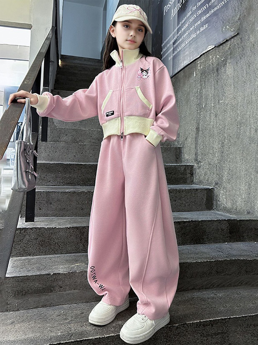 

FOREVER FRIDAY Girls Coat with Trousers, Pink