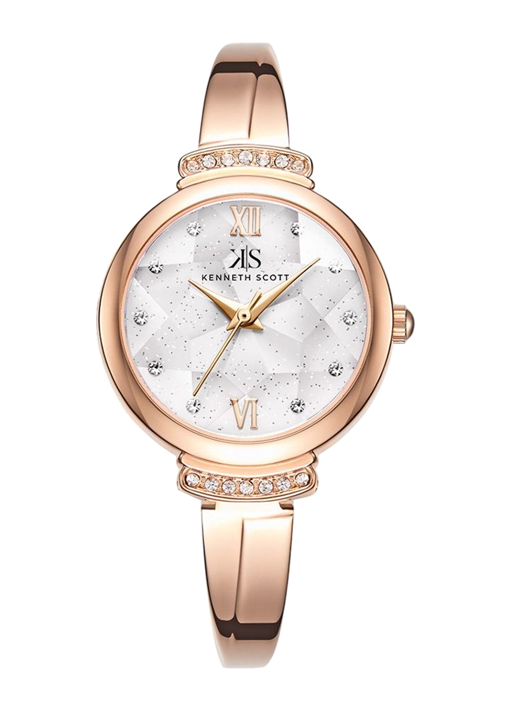 

KENNETH SCOTT Women Embellished Dial & Bracelet Style Straps Analogue Watch K22522-RBKW, Rose gold