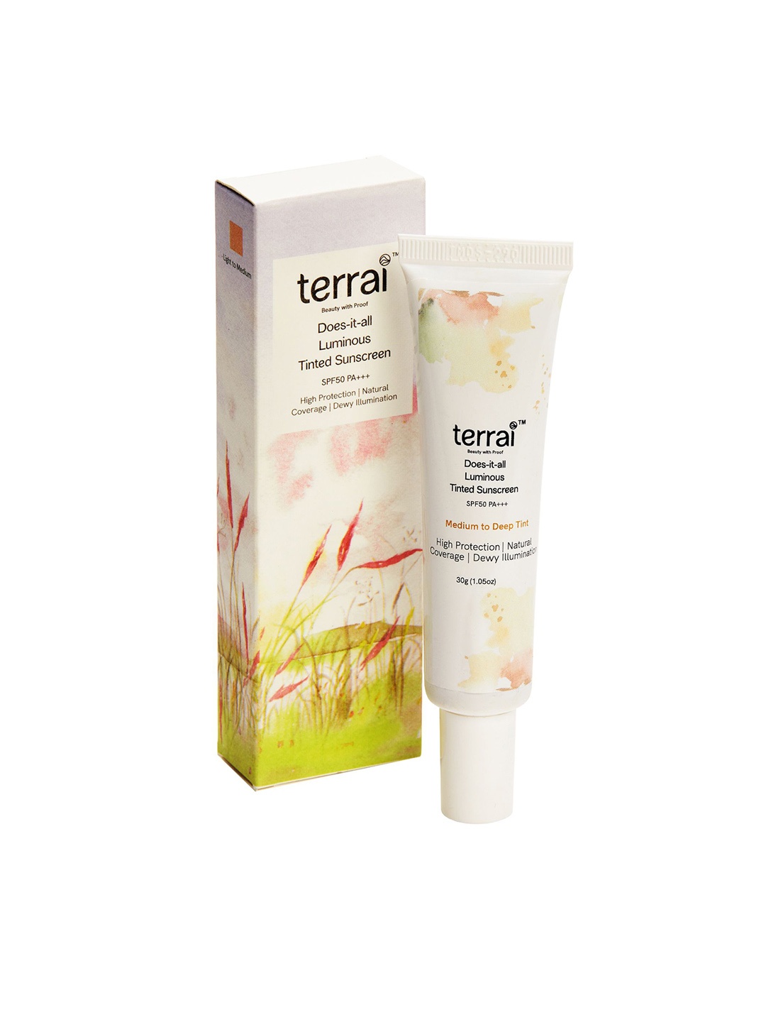 

Terrai Does-it-all Luminous Tinted Sunscreen With SPF 50+ PA+++ - 30 g - Medium To Deep, Beige