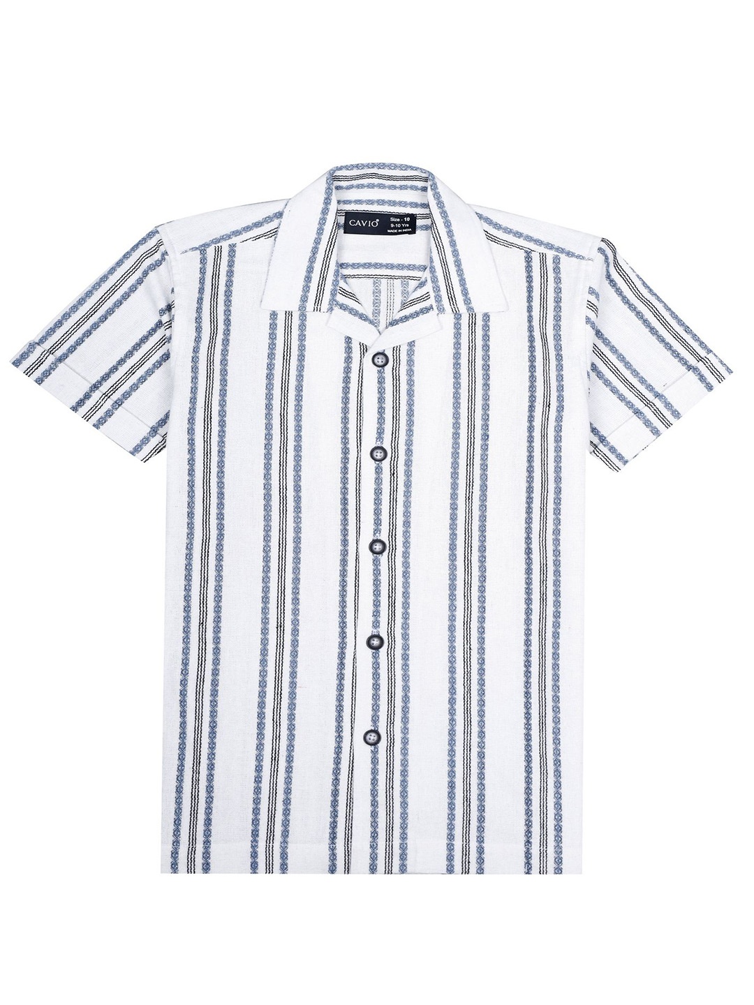 

CAVIO Boys Comfort Horizontal Stripes Opaque Striped Casual Shirt, Blue