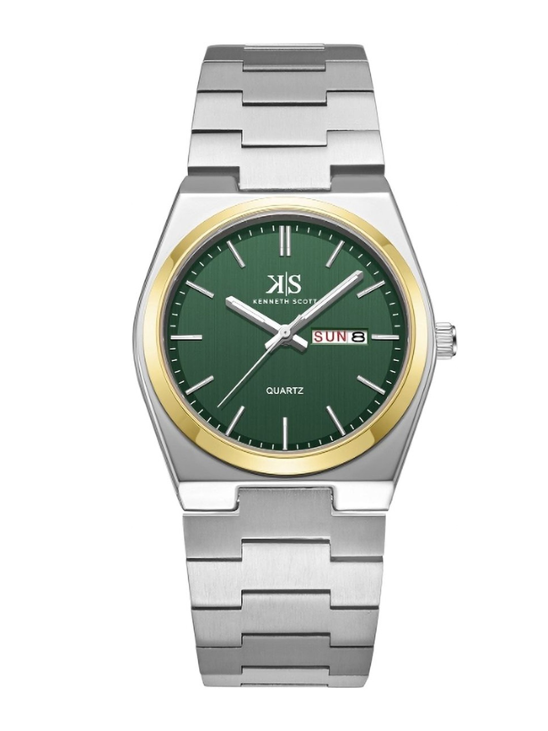 

KENNETH SCOTT Men Dial & Stainless Steel Straps Analogue Watch K24011-TBSH, Silver