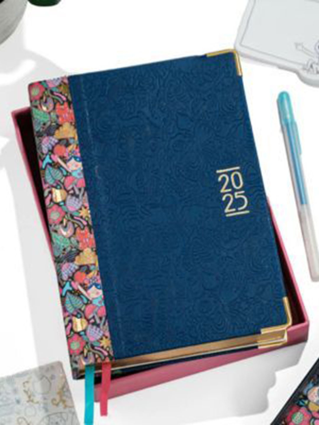 

Alicia Souza Navy Blue & Pink 2025 Daily Planner Stationery