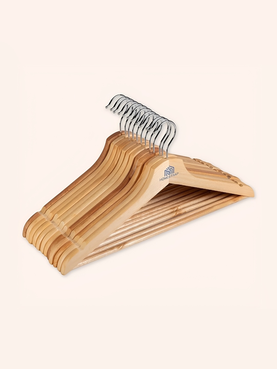 

HOMESTRAP Brown 20 Pieces Wooden Clothes Hangers