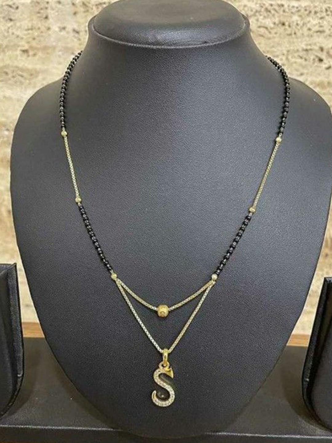

Wynona Set Of 2 Gold Plated Artificial Stones & Beads Studded Mangalsutra