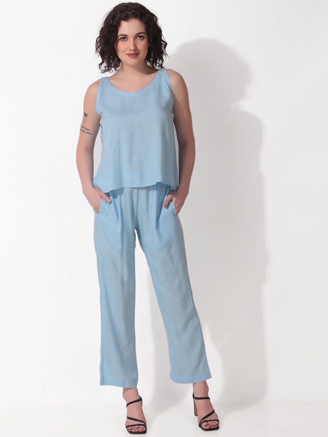 

Seryeon Top With Trouser Co-Ords, Blue