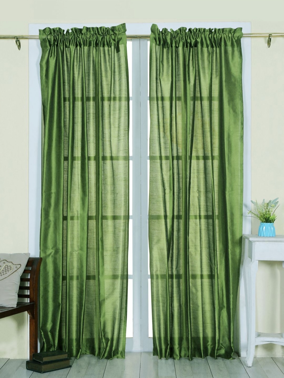 

Soumya Green Set of 2 Sheer Door Curtain