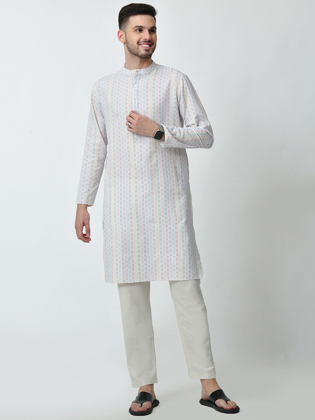 

BAESD Men Striped Kurta, Multi