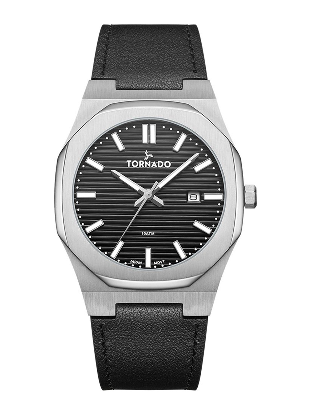 

TORNADO Men Dial & Leather Bracelet Style Straps Analogue Watch T22002-SLBB, Black