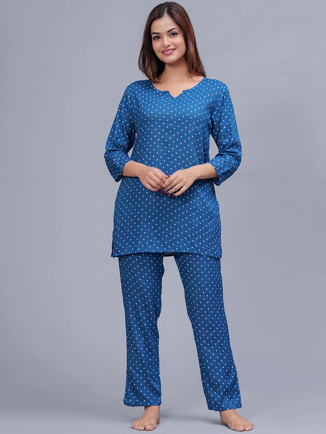 

Bachuu Women Printed Night suit, Blue