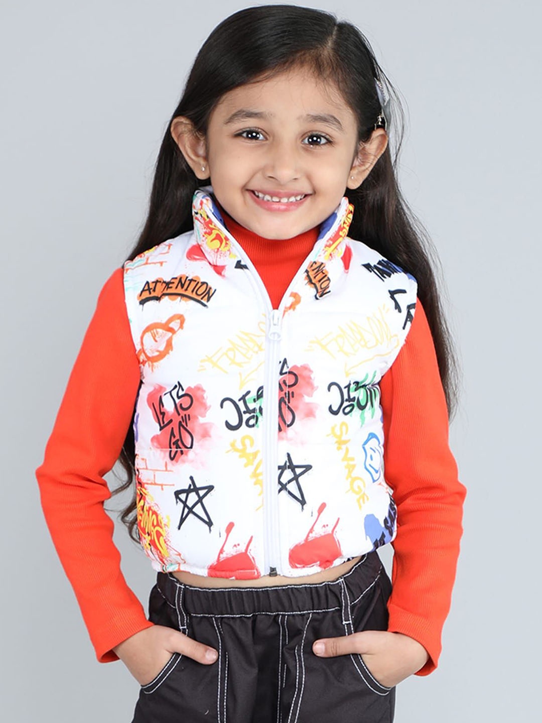 

taffykids Girls Nylon Crop Tailored Jacket, White