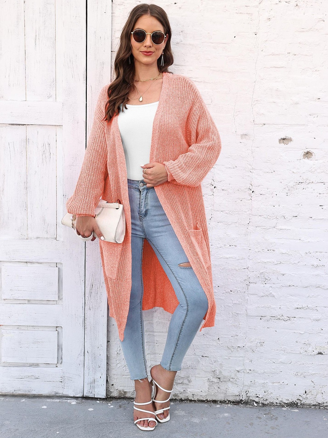

StyleCast Women Longline Shrug, Orange