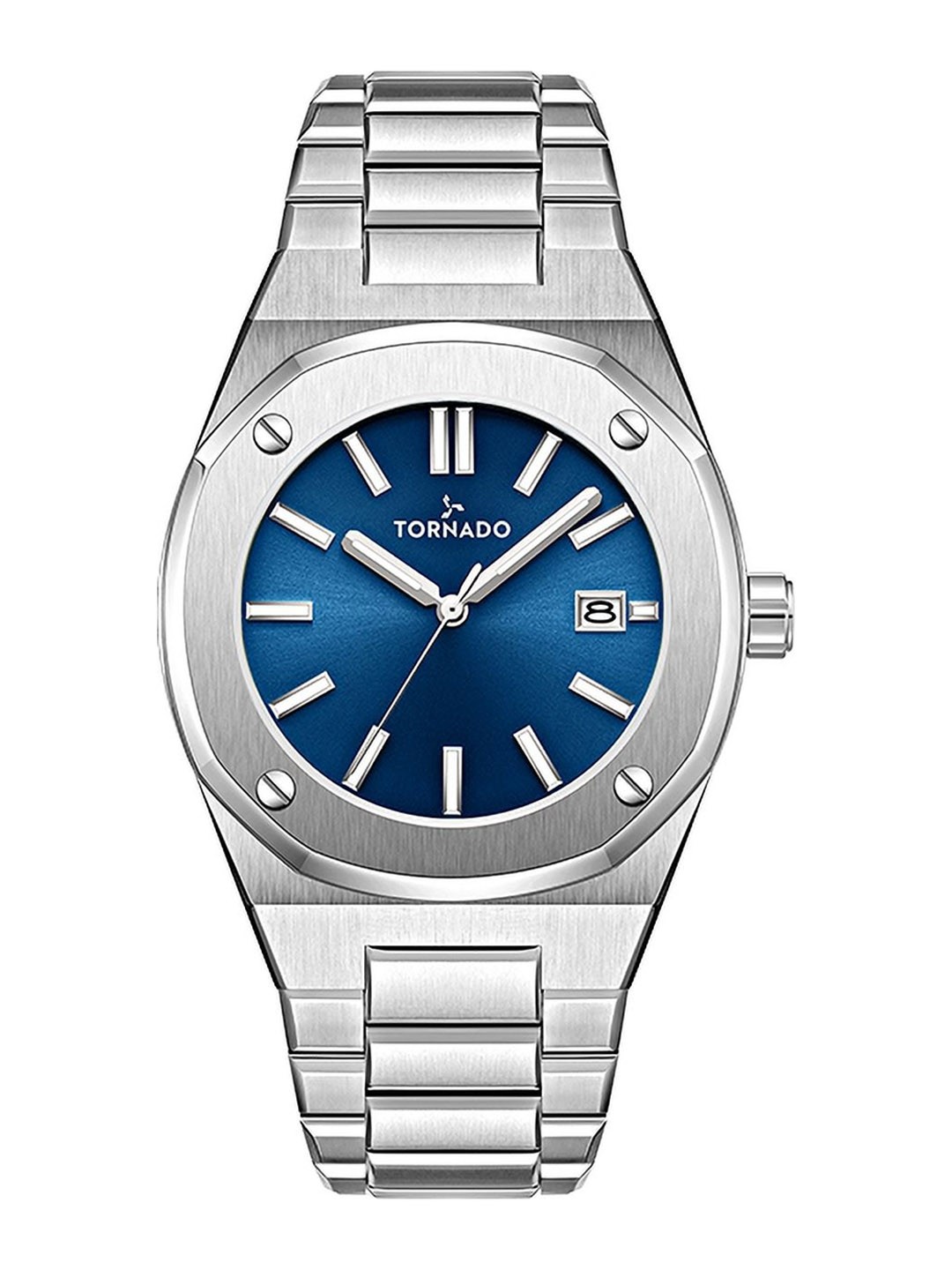 

TORNADO Men Mother of Pearl Dial & Stainless Steel Bracelet Style Straps Analogue Watch T23003-SBSN, Blue