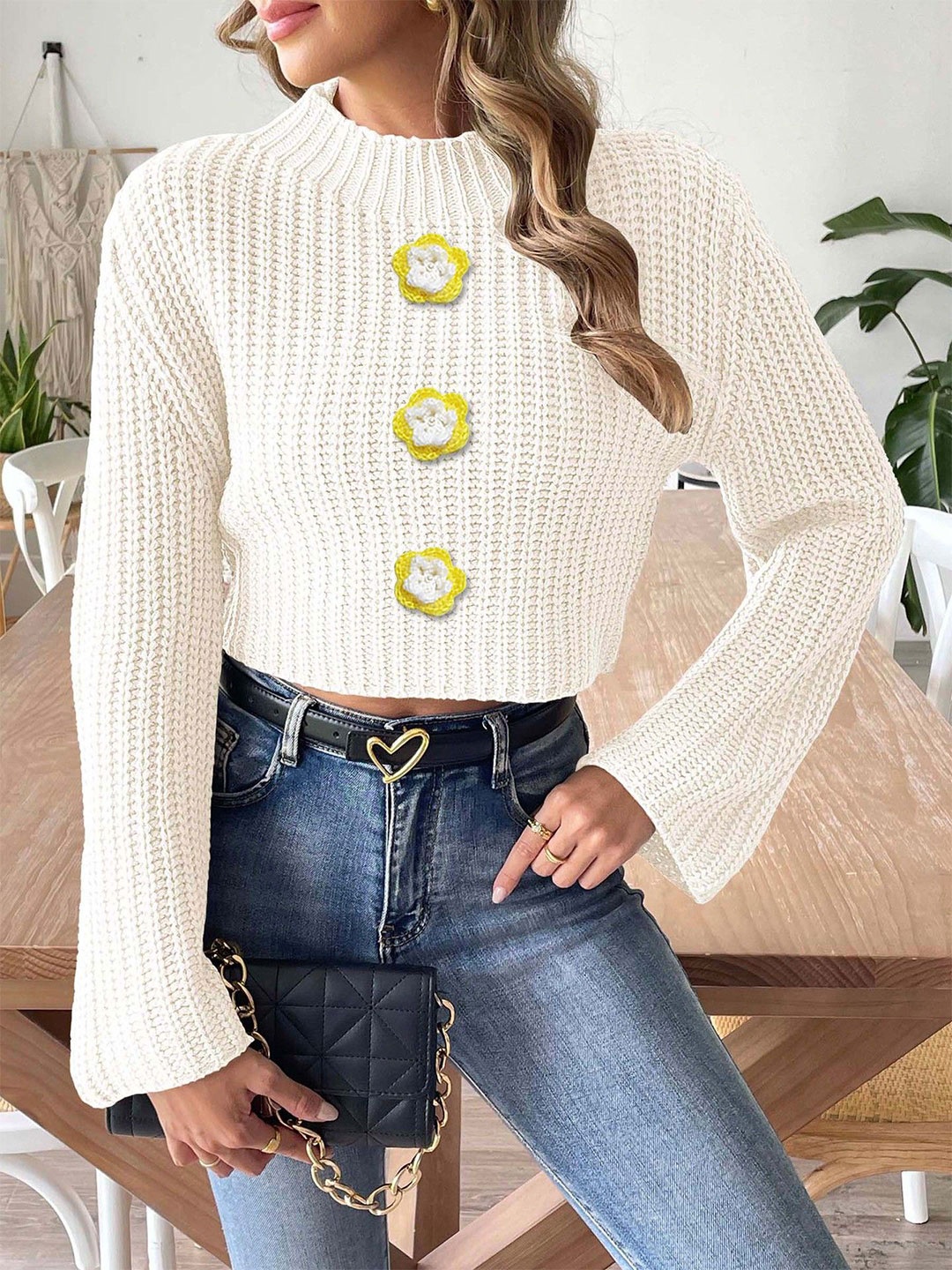 

StyleCast Women Embroidered Pullover with Embroidered Detail, White