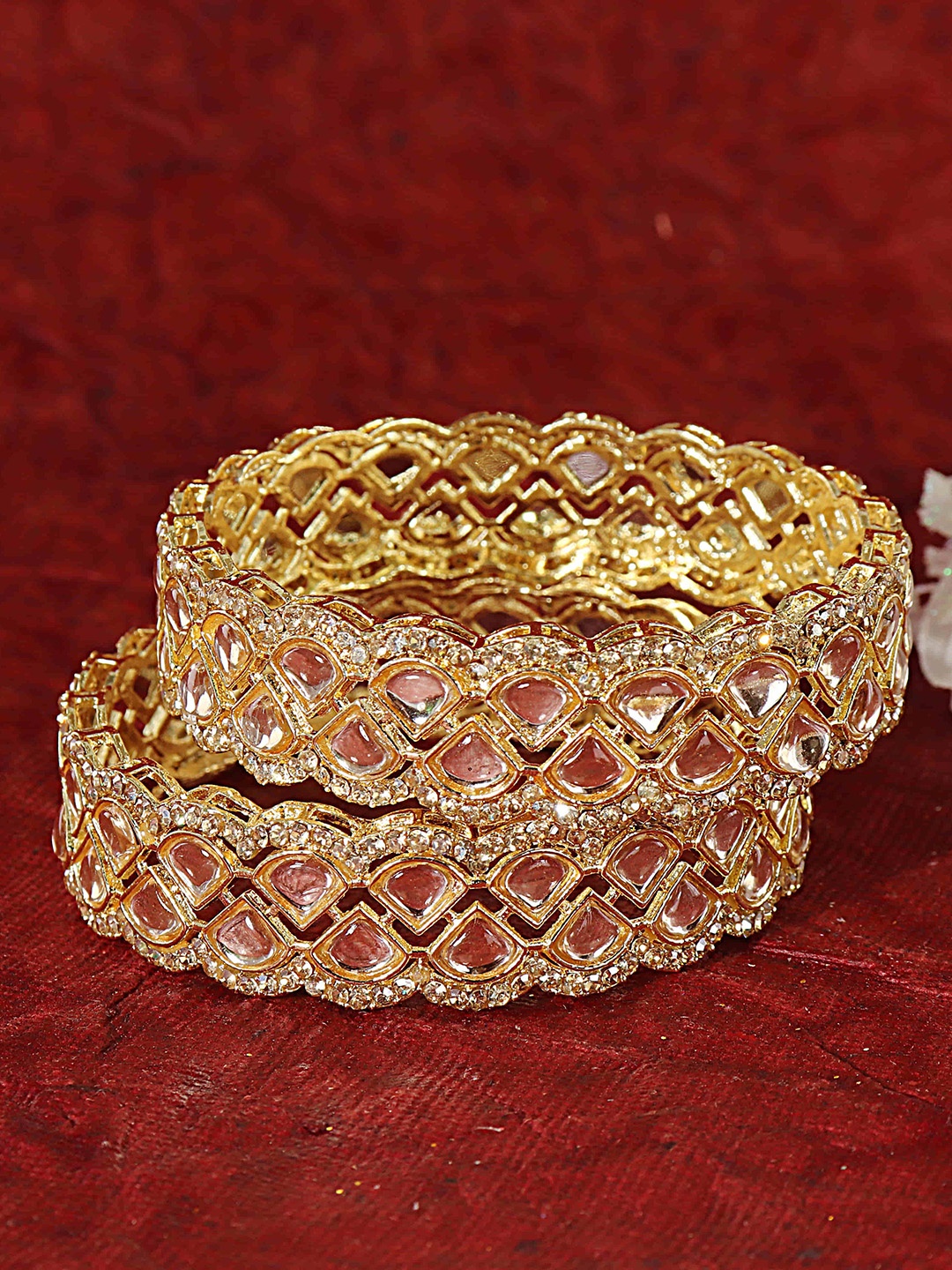 

LAVAZZA Set Of 2 CZ-Studded Bangles, Gold