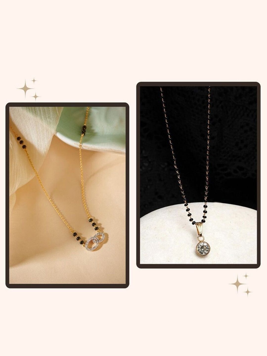 

Wynona Set Of 2 Gold-Plated Artificial Beads Mangalsutra
