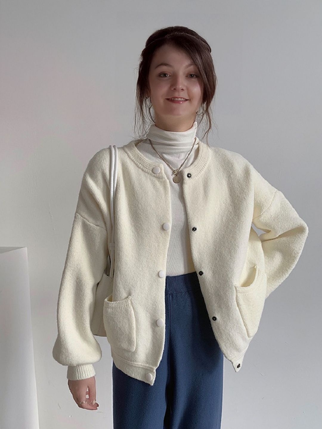 

StyleCast Women Solid Cardigan, White
