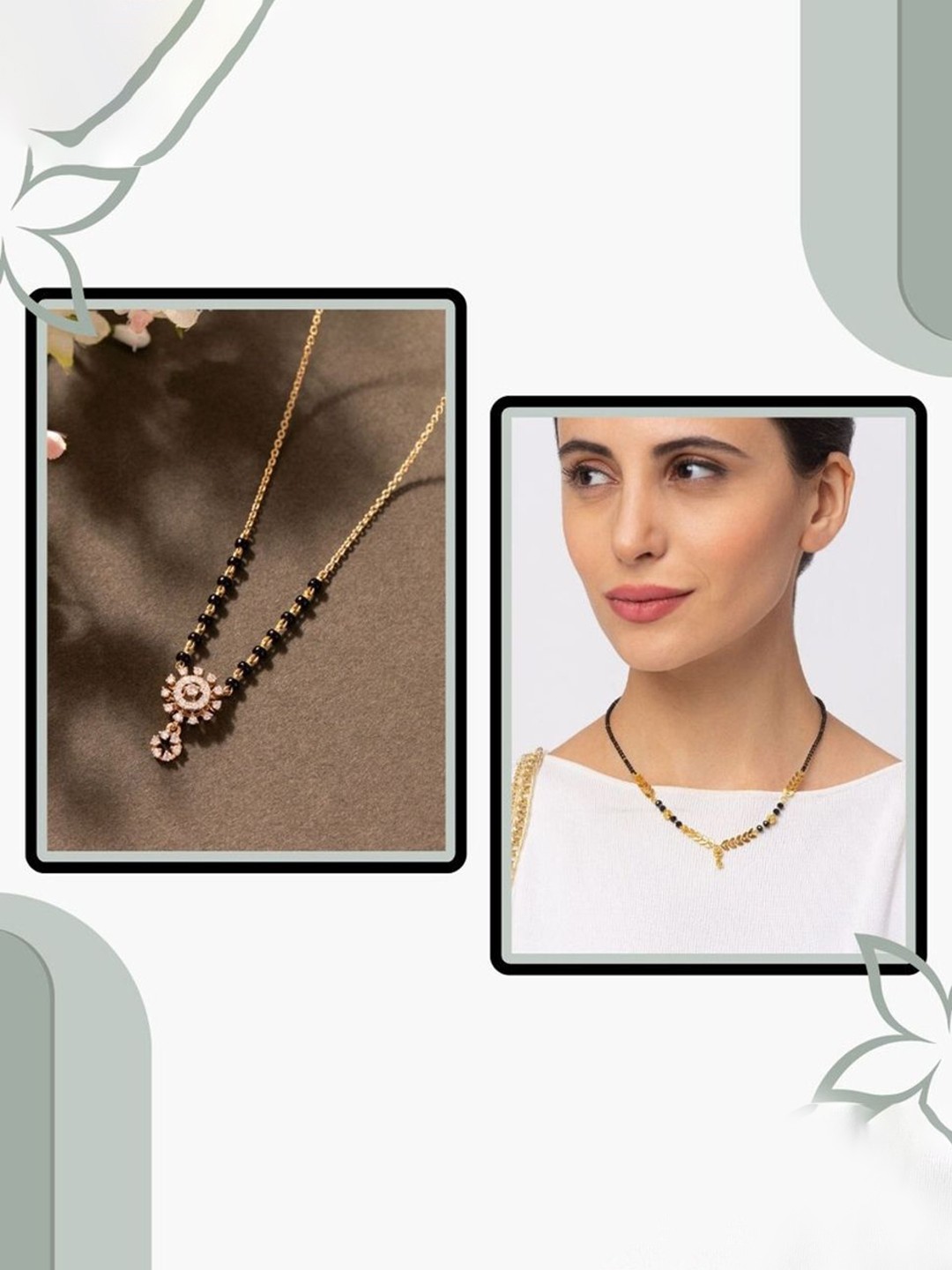 

Wynona Set Of 2 Gold-Plated Artificial Stones and Beads Mangalsutras