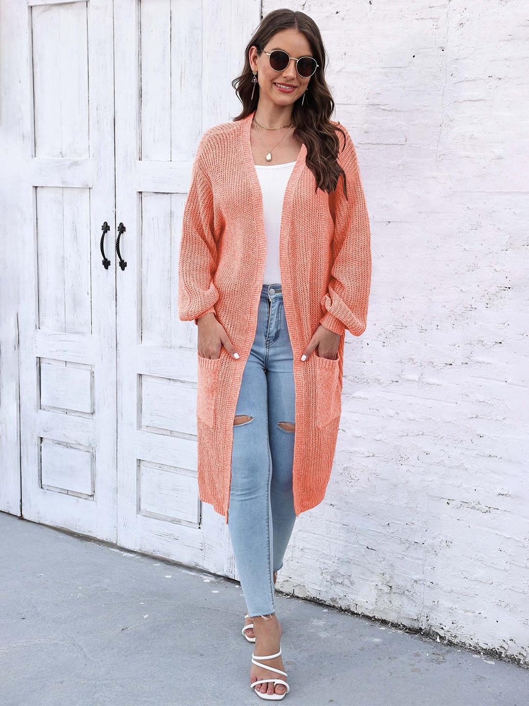 

StyleCast Women Longline Shrug, Orange