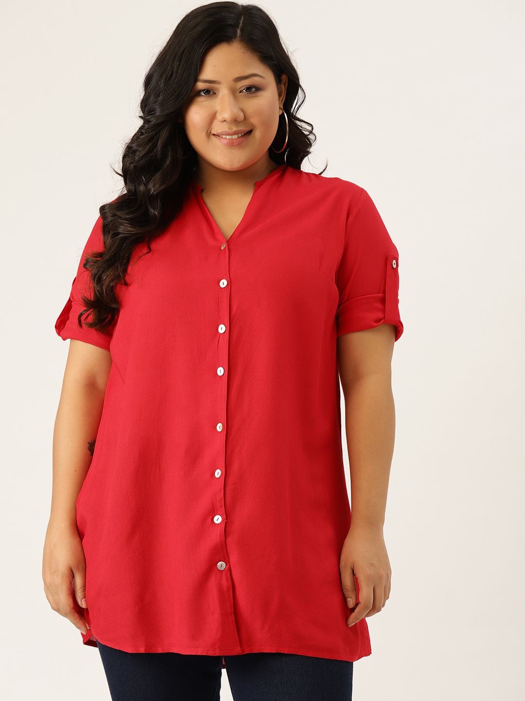 

theRebelinme Women Opaque Casual Shirt, Red