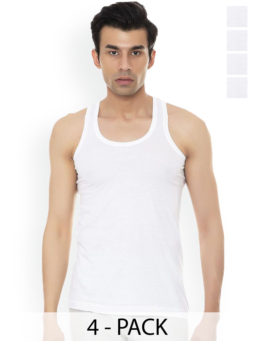 

AMUL COMFY Pack Of 4 Pure Cotton Basic Vests Comfy-White-RN-4-95