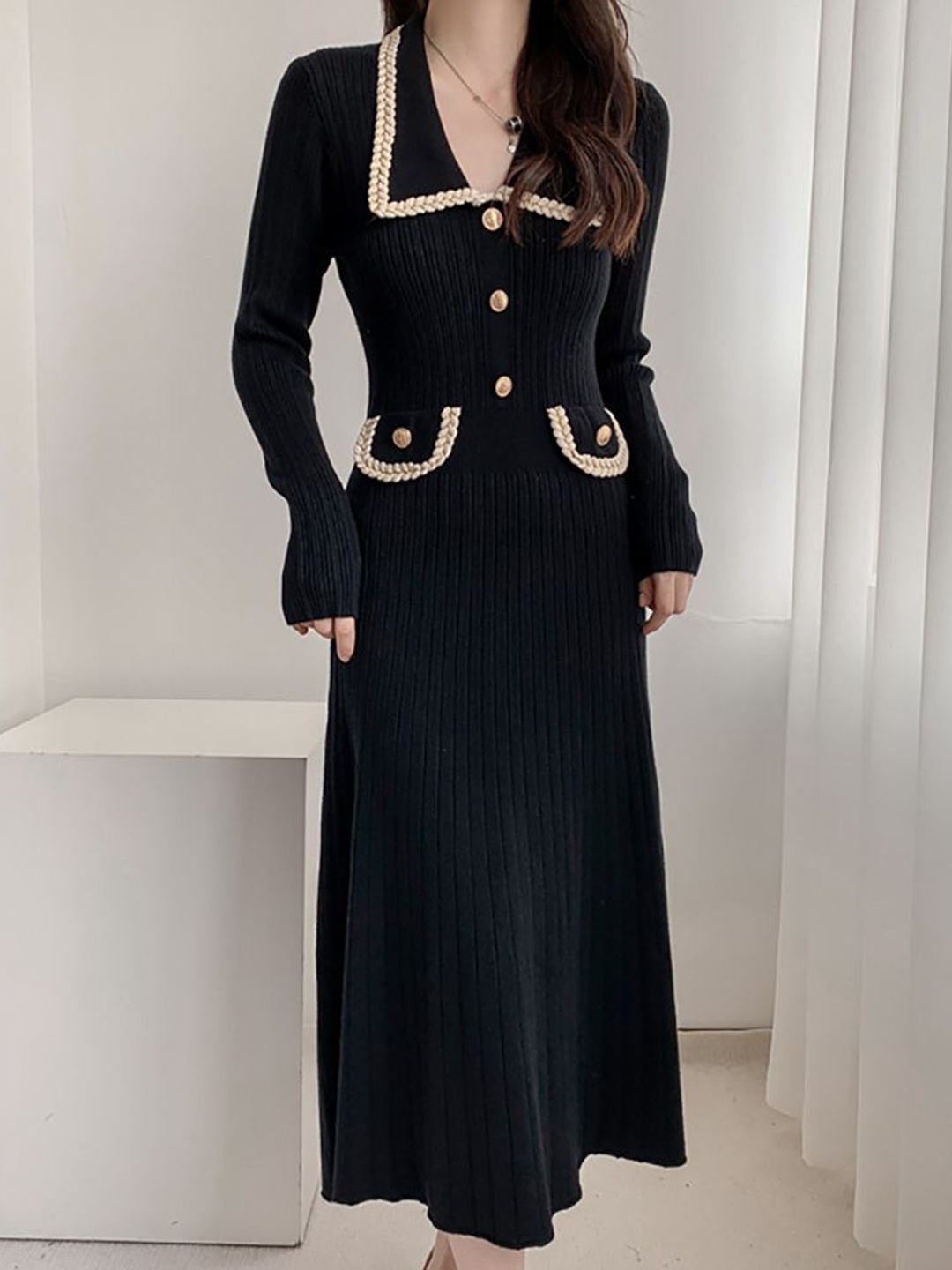 

StyleCast x Revolte Fit & Flare Midi Dress, Black