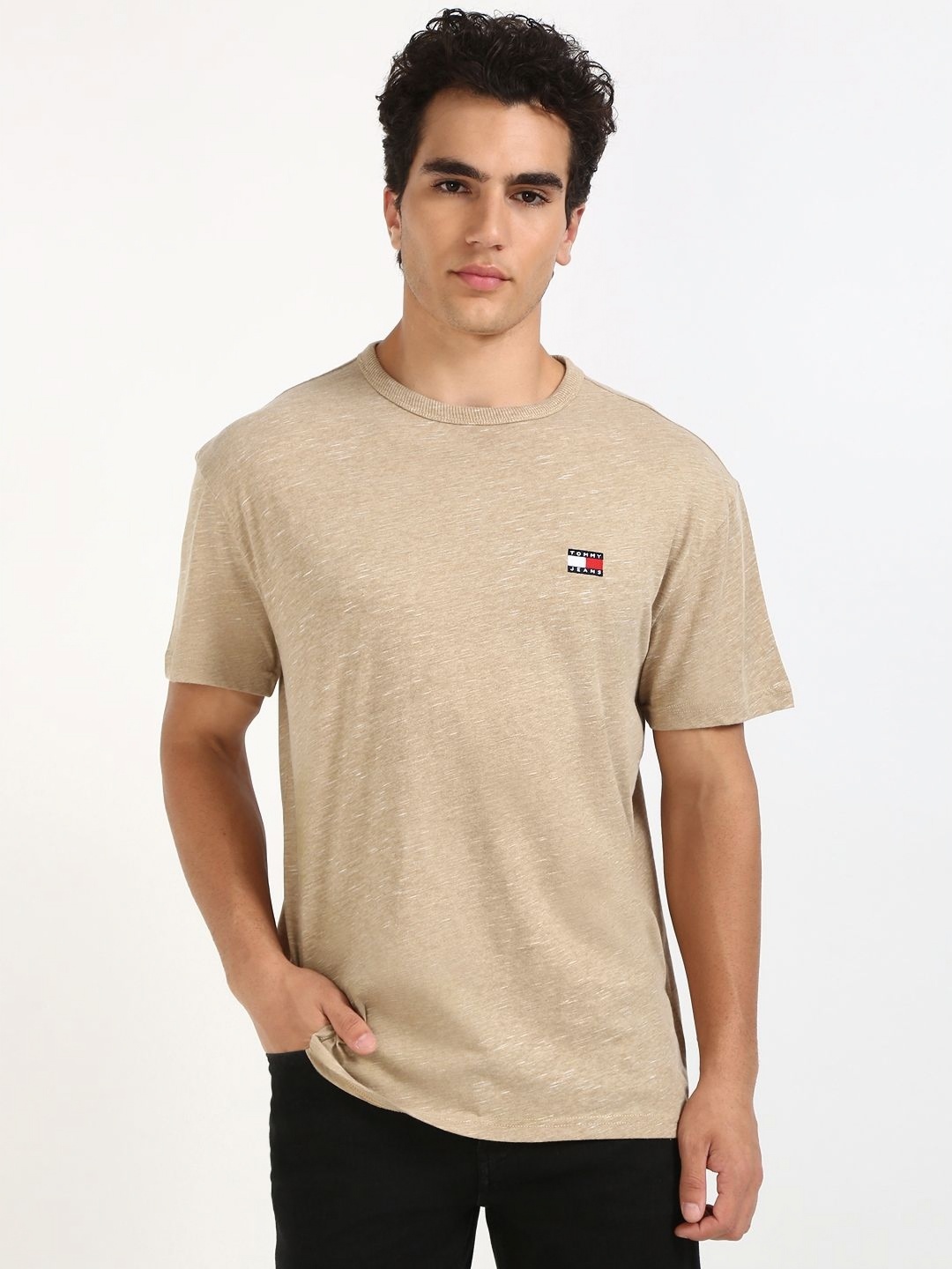 

Tommy Hilfiger Men Solid Round Neck T-shirt, Beige