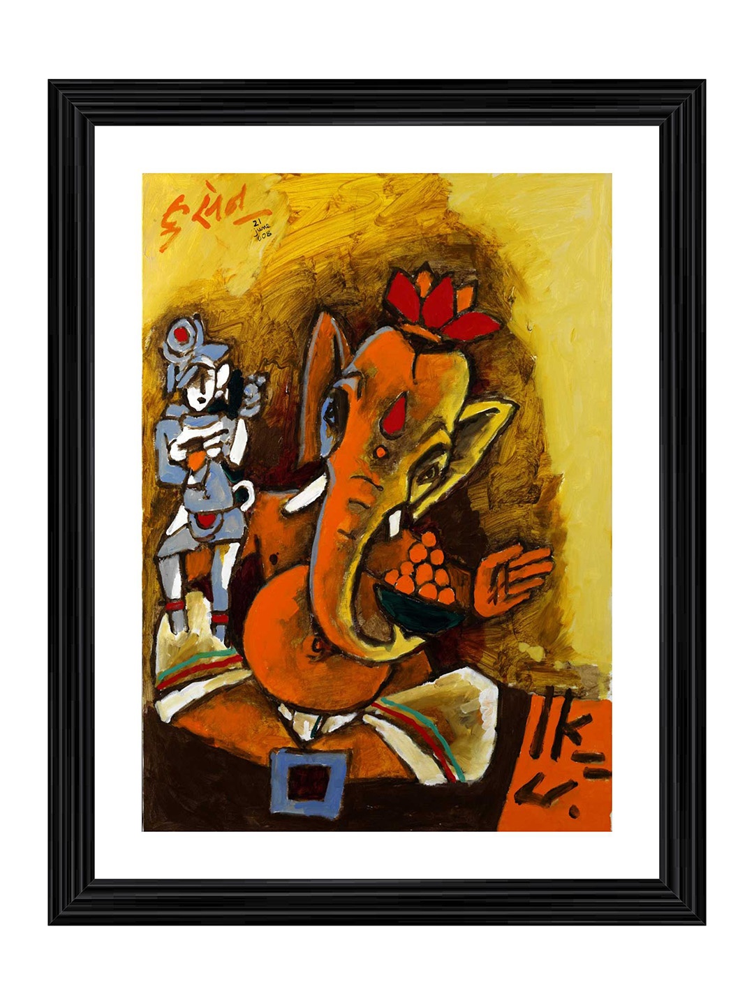 

Adventures India Orange & Yellow Wooden Other Wall Painting