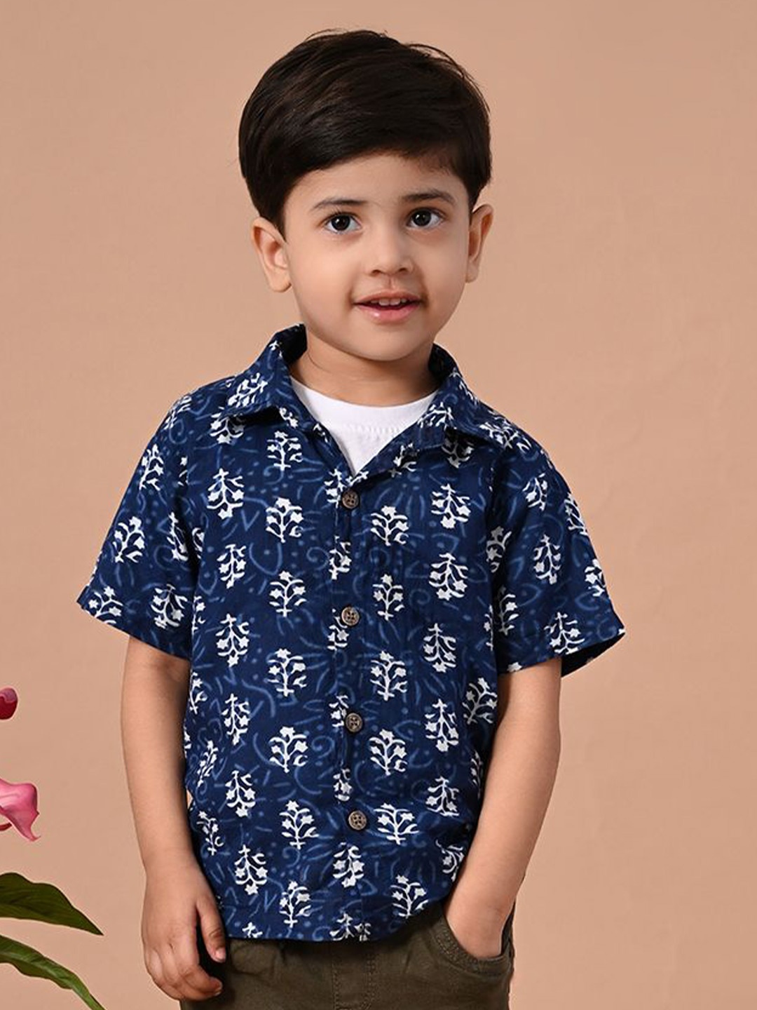

BAESD Boys Comfort Animal Opaque Printed Casual Shirt, Navy blue