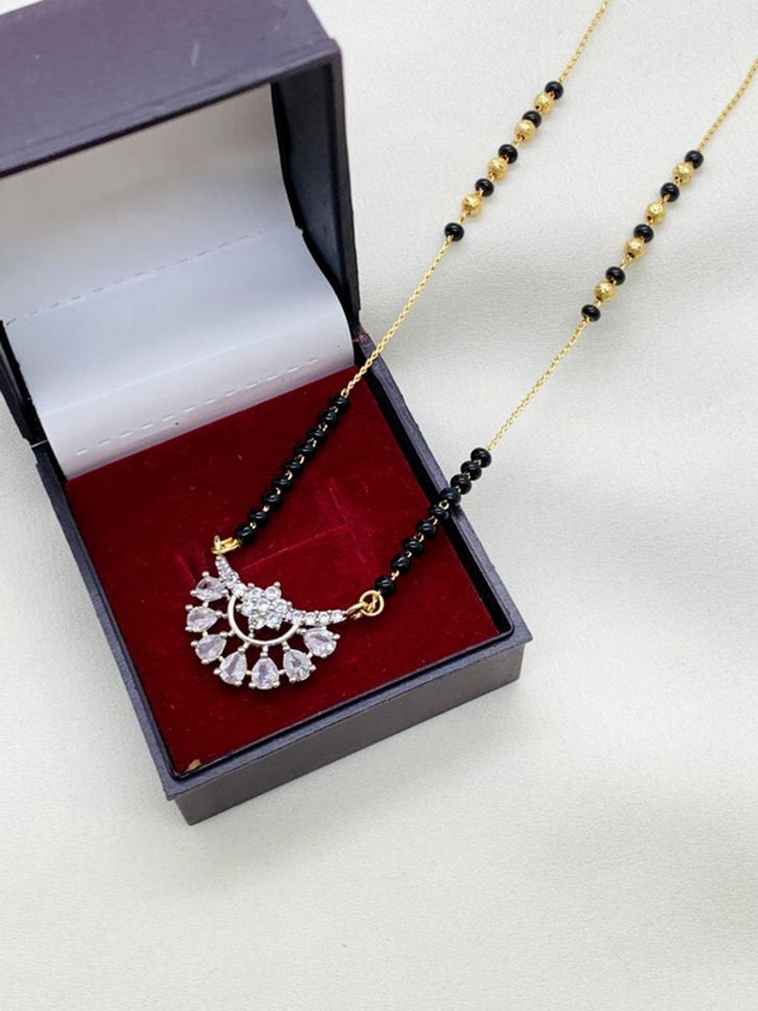 

Wynona Gold-Plated Artificial Stones and Beads Mangalsutra